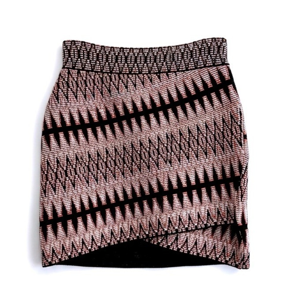 Maje Jenia Jacquard Geometric Metallic Knit Mini Skirt FR 36 US 4